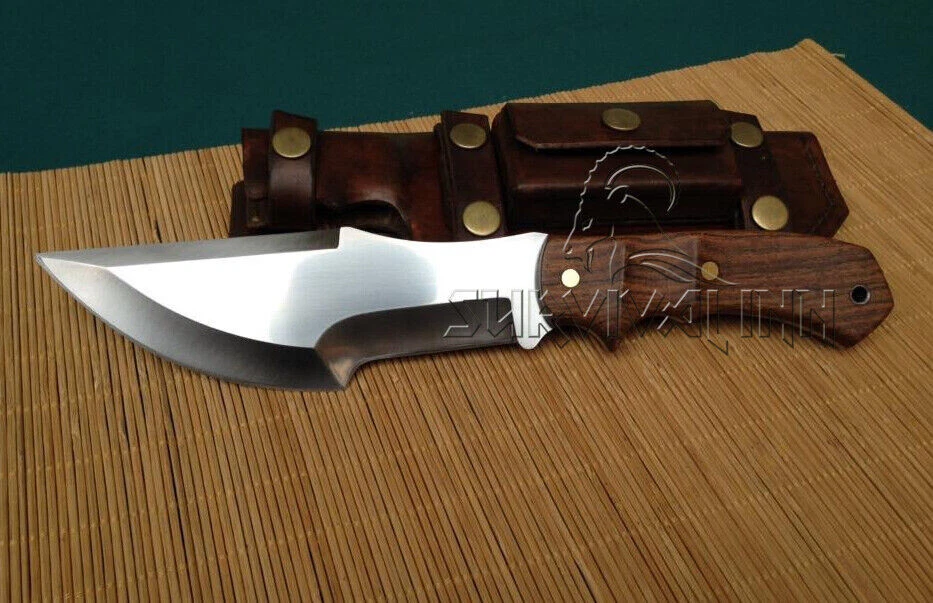 CUSTOM HANDMADE D2 STEEL OUTDOOR HUNTING TANTO TRACKER BOWIE KNIFE WITH SHEATH