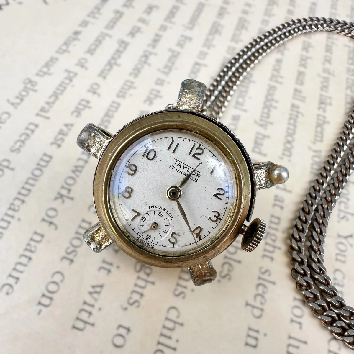 Taylor Windup Pendant Vintage Watch Swiss Made Astrology MCM Original Chain Taylor Pendant Watch - Etsy main image 3
