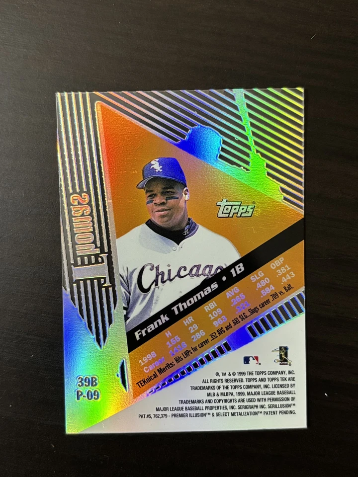 Frank Thomas 1999 Topps Tek #39B P-09 Pattern 9 Holo Chicago White Sox HOF MVP - Image 2 of 2