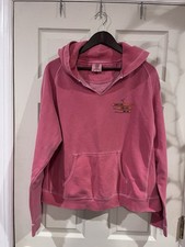 Comfort Colors Women's Pink Large Sweatshirt Long Sleeve Hooded Front Pocket