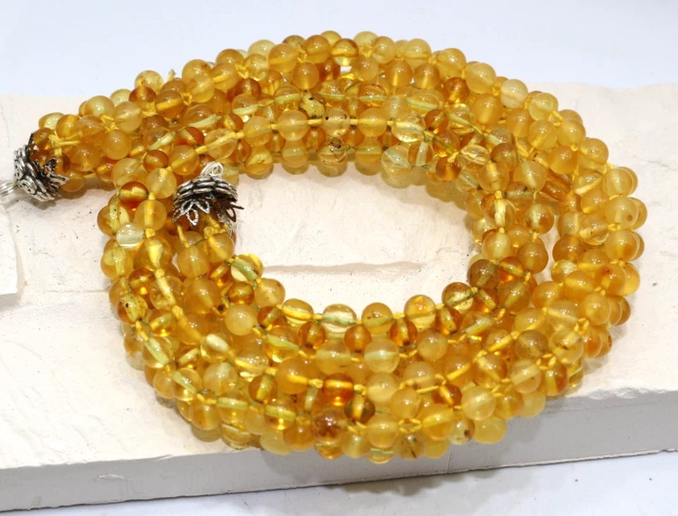 Bernsteinkette Bernstein Halskette Bernstein Perlenkette Butterscotch  Tasbih - Bild 3 von 4