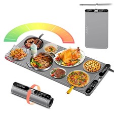 Warming Mat for Food Extra Large, Electric Warming Tray, 15"x31.5" Silicone H...