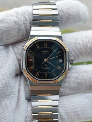Vintage Seiko 5932-5280 SILVERWAVE Roman Black Dial (1970s) All Part Original!