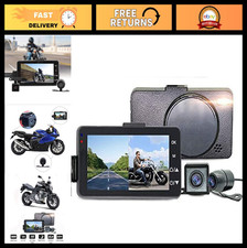 Waterproof Dual Lens Motorcycle Dash Cam HD 1080p Front Rear Video Recorder