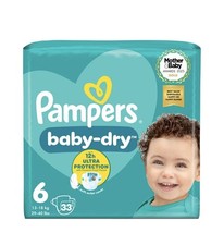 Pampers Baby Dry Nappies Size 6 - 33 Nappies 0.26 per nappy