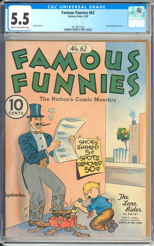 Famous Funnies #62 Jack Kirby Art Buck Rogers Eastern Color Comic 1939 CGC 5.5