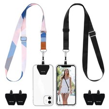 Phone Lanyard- 2-Pack Adjustable Neck Strap, 4 Pad, Nylon Cell Phone Lanyard...