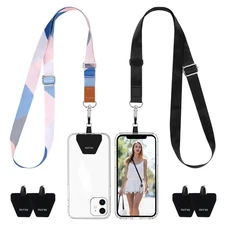 Phone Lanyard- 2-Pack Adjustable Neck Strap, 4× Pad, Nylon Cell Phone Lanyard...
