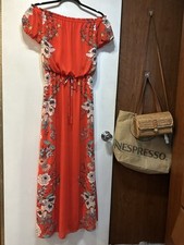 City Studio RED MAXI DRESS Size XS Women's Travel Wrinkle Resistant Lined Floral