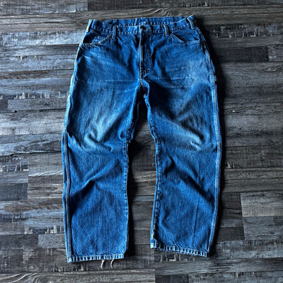 Dickies Denim Carpenter Jeans Men 38x30 Loose Fit Blue Utility Painter Pants L30