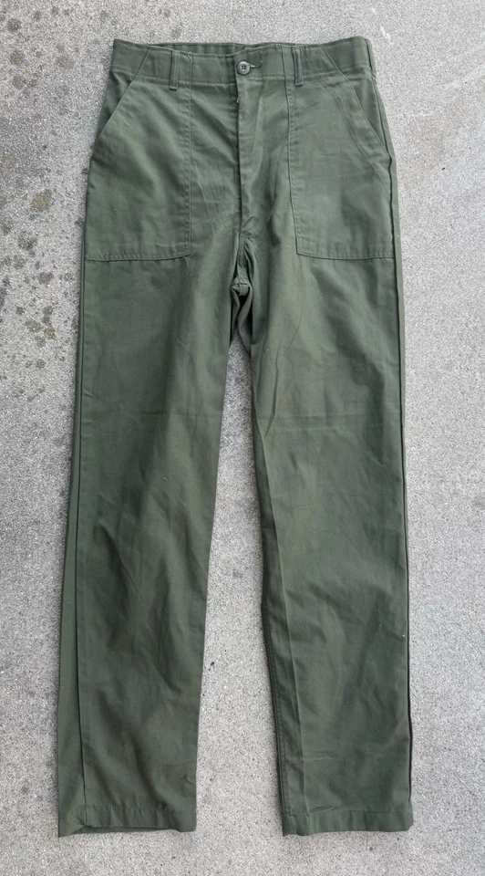 Pantalones militares vintage años 60 OG-507 32x31 era Vietnam satén fatiga pantalones Foto 2 de 4