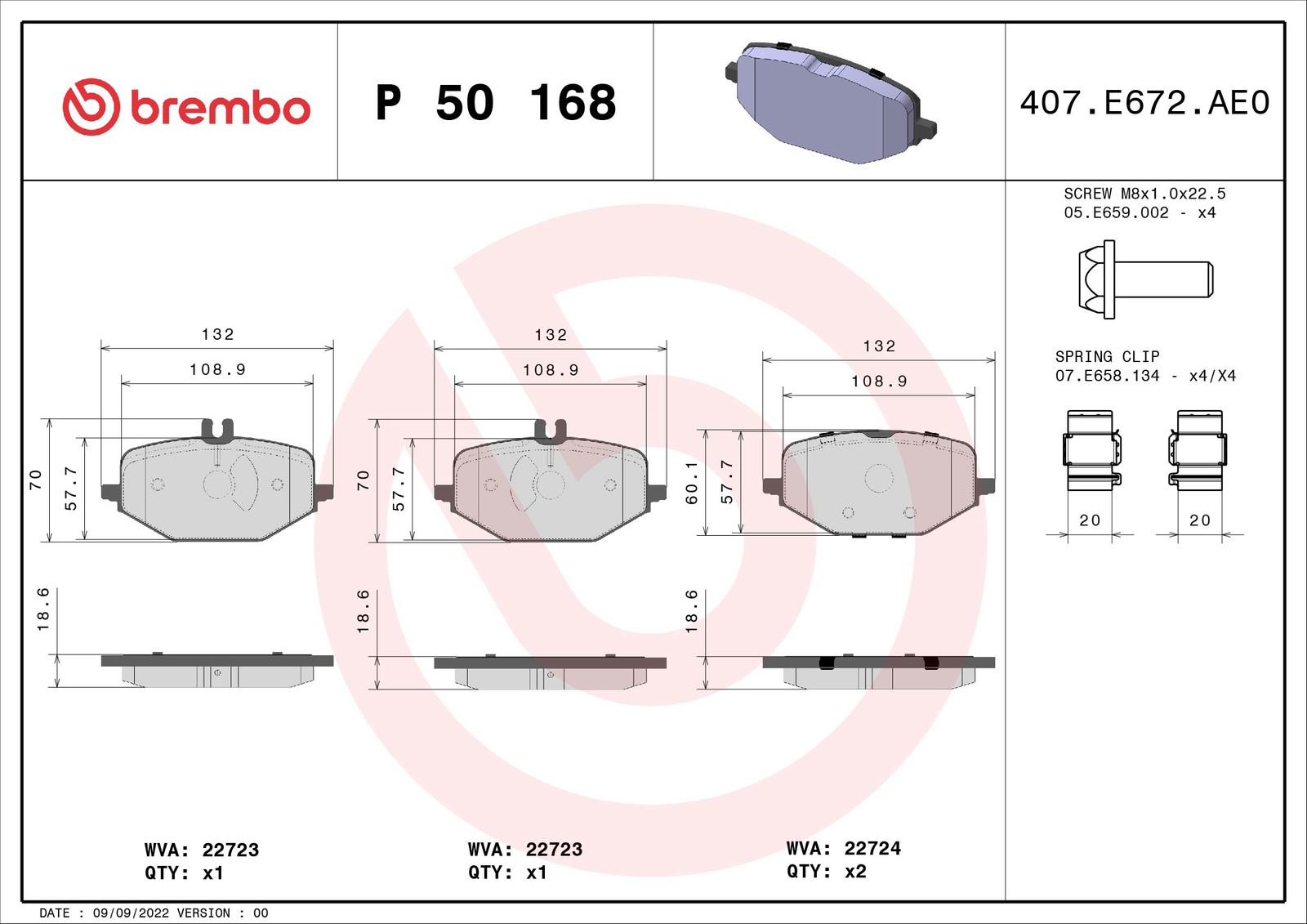 2x ✅Fits BREMBO P 50 168 Brake Pad Set, disc brake P 50 168 Brake pa ⭐UK Seller⭐ - Image 33