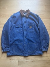 Vintage Carhartt Denim Blanket-Lined Chore / Barn Coat USA Made