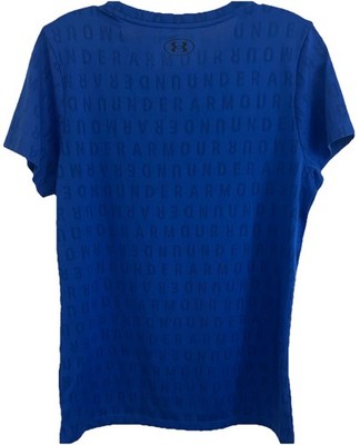 UNDER ARMOUR Royal Blue Loose Fit Velocity Wordmark Athletic T-Shirt (M)