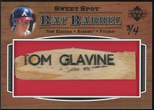 2007 UPPER DECK CO. SWEET SPOT #B-TG TOM GLAVINE BAT Barrel #/4