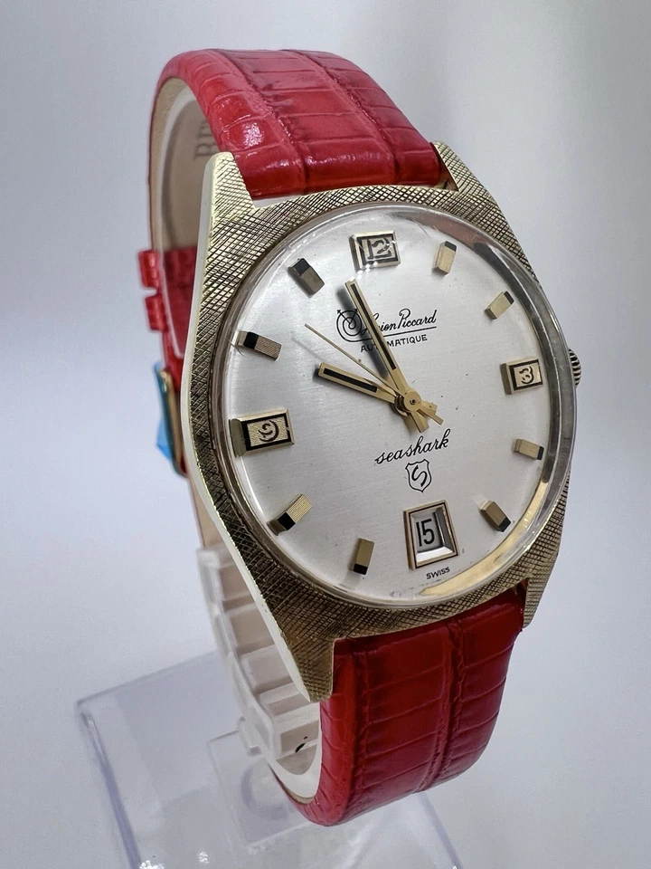 Vintage Lucien Piccard Seashark Gold Plated Swiss-Made Automatic Men's Watch - Image 3 of 4