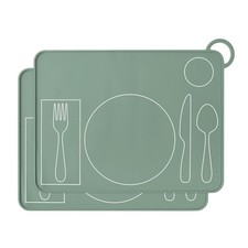 Silicone Montessori Placemat for Toddlers  Children Plate Mat for Dining Tab...