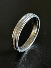 4mm Silver Stainless Steel Frosted Couple Women Ring Band Jewelry