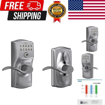 Camelot Keypad Lock with Lever Handle, Electronic Keyless Door Entry, Flex Lo...