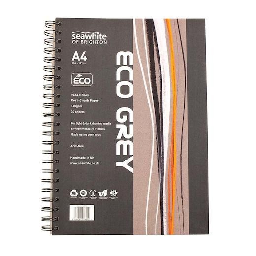 Seawhite 140gsm Corn Crush Eco Grey A4 Wire Bound Sketchbook