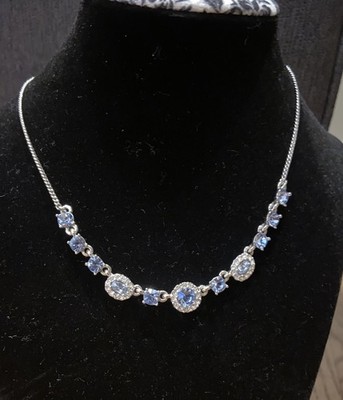 Givenchy silver-tone blue crystal flex Necklace