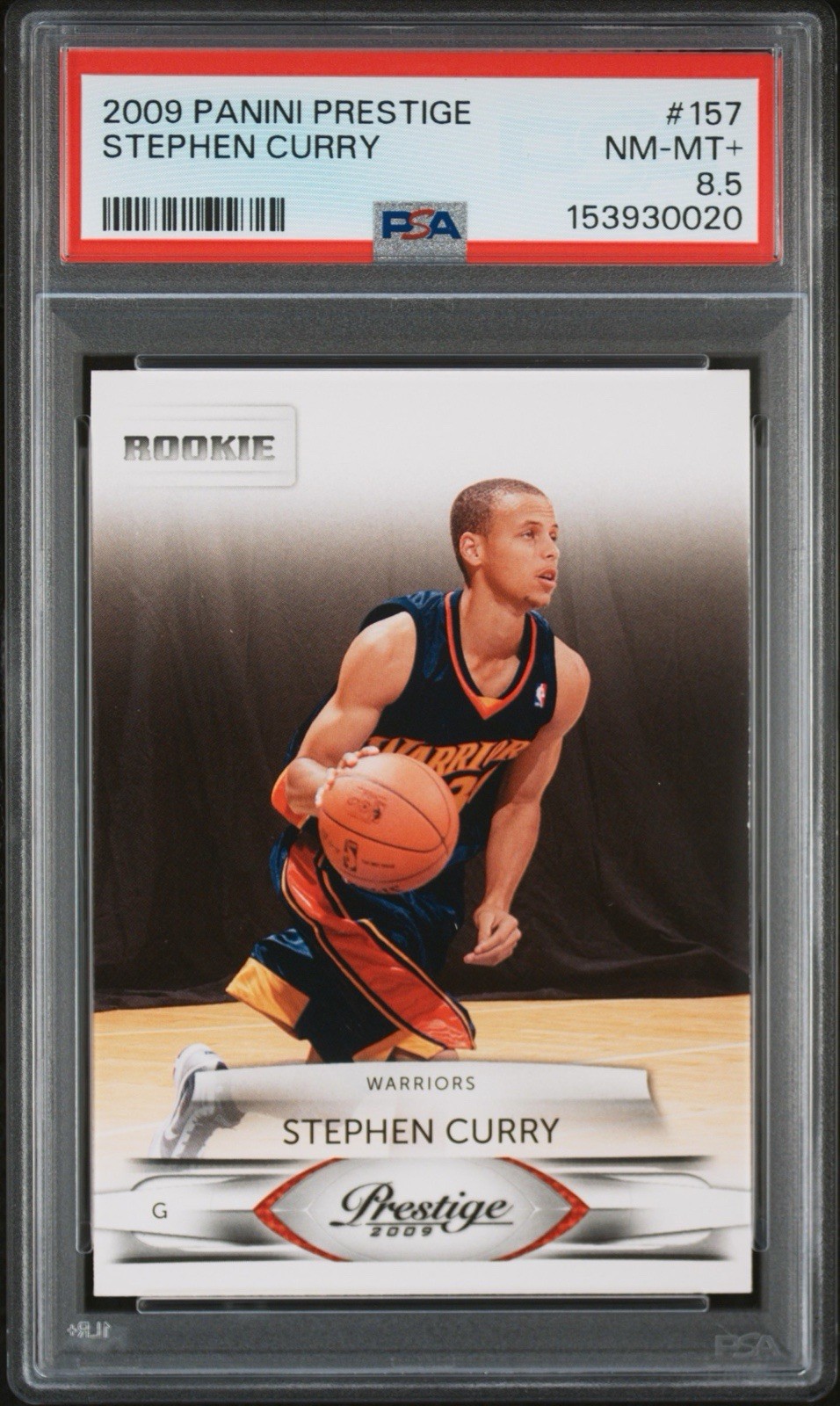 2009 Panini Prestige Stephen Curry Rookie RC #157 PSA 8.5