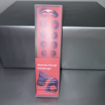 Manta Sleep Earplugs, Engineered For All Night Comfort. Contains 5 Pairs & Case