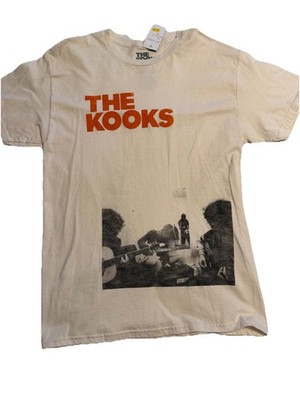 The Kooks Band T Shirt Mens Medium Cream Graphic Indie Rock Hot Topic