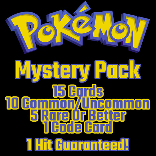 Pokemon TCG Mystery Pack- 15 Cards - 5 Rares Minimum - 1 Hit Guaranteed