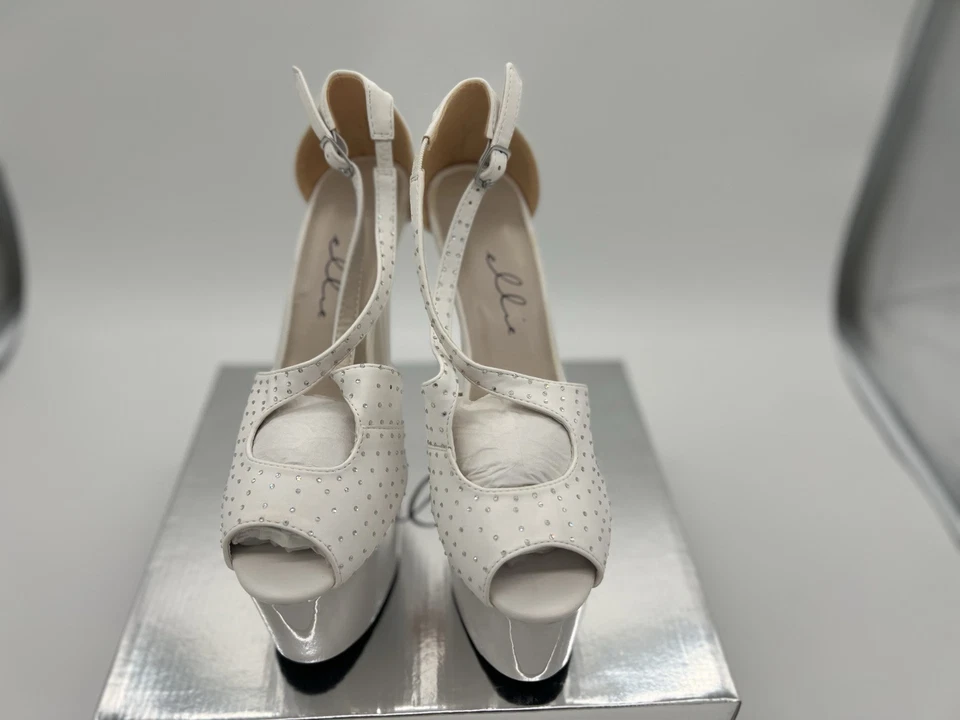 Ellie Shoes 709-WICKED 7 Inch Stiletto With Studs White Sz 10 - Image 3 of 4