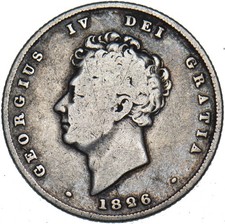 1826 Shilling - George IV British Silver Coin