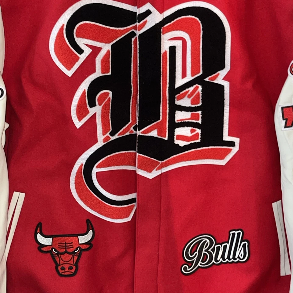 Jeff Hamilton Chicago Bulls Wool & Leather Varsity Jacket - Image 4 of 4