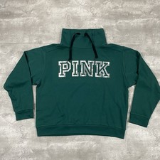 Victoria  s Secret PINK cowl neck sweatshirt pullover L green 1193707