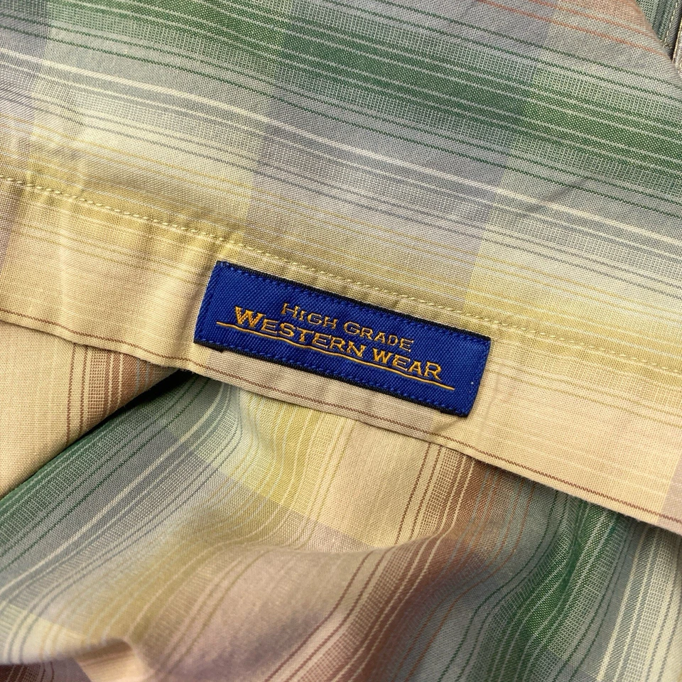 Pendleton Shirt Mens XL Green Cotton Western Wear Pearl Snap - Image 4 of 4