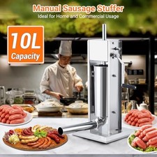 10L Manual Sausage Stuffer Dual-Speed Control With 5 Stainless Steel Tubes