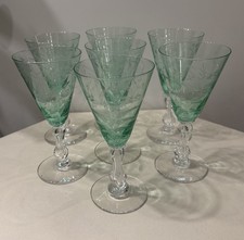 7 VERRES À VIN CRISTAL SAINT LOUIS MODÈLE ÉPI DE BLÉ MIKADO OURALINE ART NOUVEAU