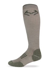 RealTree Heavyweight Merino Wool Tall All Season Boot Socks Large, Tan/Olive