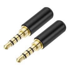 MECCANIXITY 2Pcs 3.5mm Replacement Repair Plug Jack, 4 Pole Bright Black