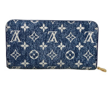 Louis Vuitton Zippy Wallet Monogram Denim M81226 Auth