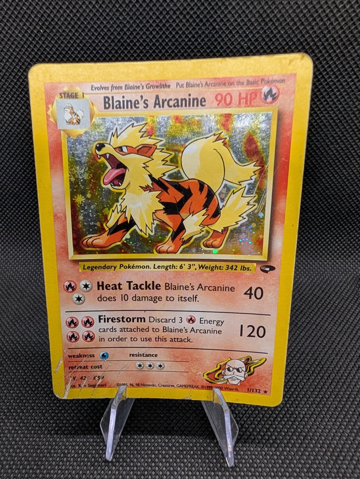 Pokémon TCG Blaine's Arcanine 1/132 Holo Gym Challenge Unlimited 