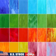 Stained Glass Sheets Variety Pack Mosaic Crafts 24 Unique Colorful Pieces New