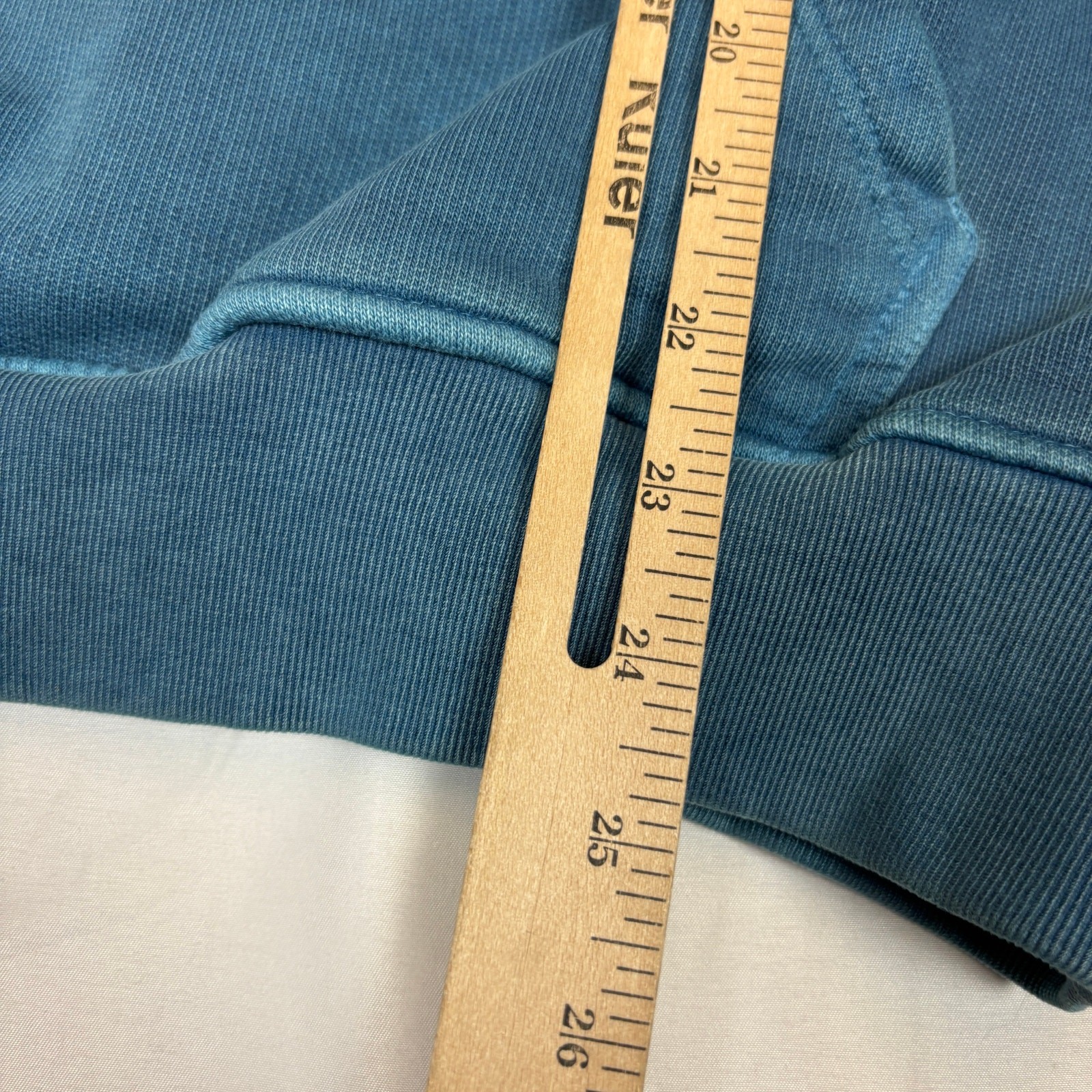 Velour Garments Blue Hoodie Men's XS Organic Cotton Minimalist