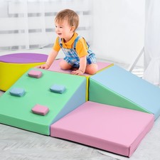 6-Piece Baby Soft Play Soft Play Blocks, Soft Leather Kids Foam Play Set