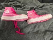 Converse Chuck Taylor All Star Lift Platform Retro Varsity High Top 8 Pink