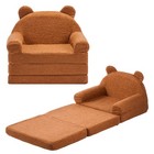 VEVOR 2-in-1 Kids Sofa Foldable Bear Toddler Soft Couch with Armrests M Brown