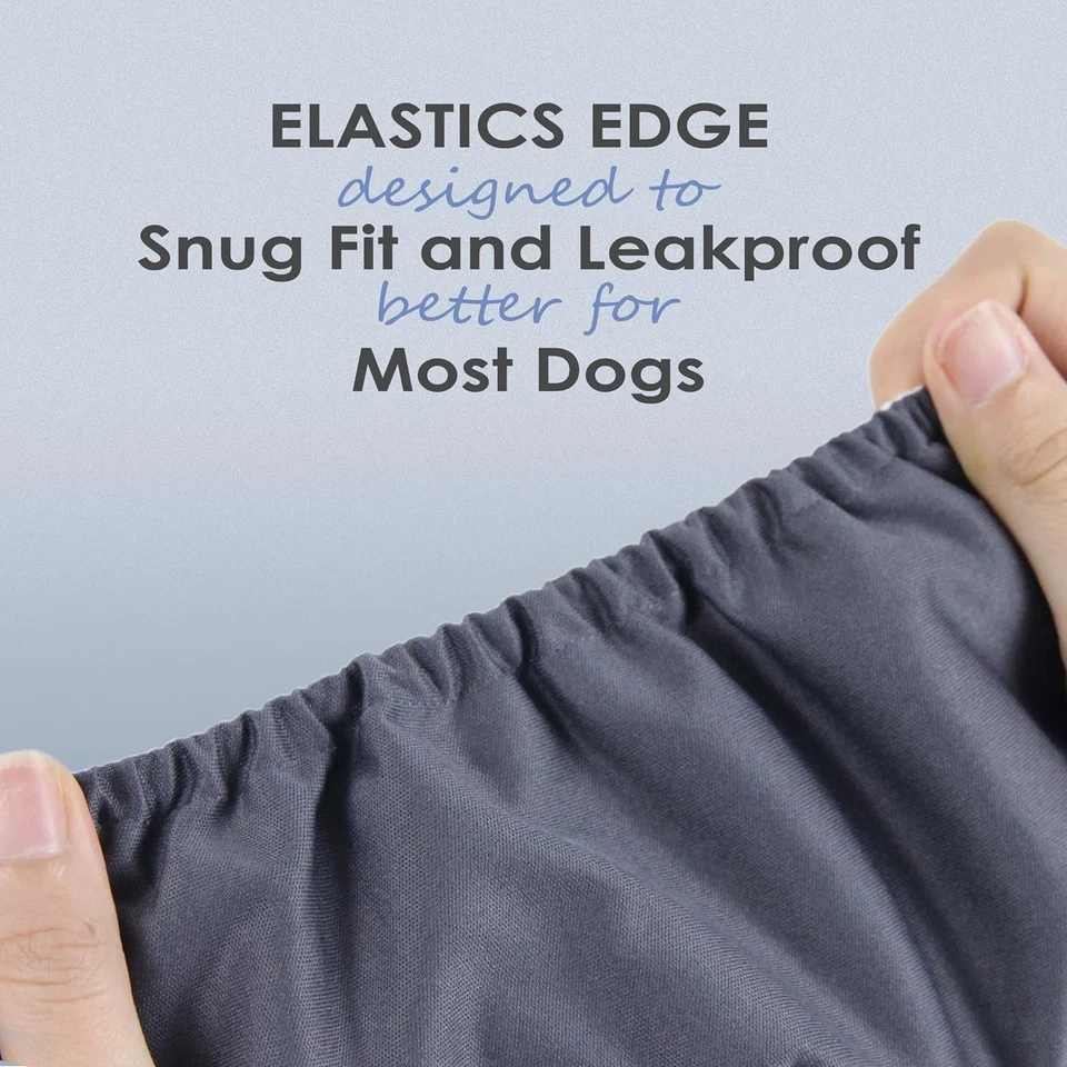 Paquete de 3 pañales lavables Wegreeco para perro macho envoltura para el vientre medianos negros azul marino gris Foto 4 de 4