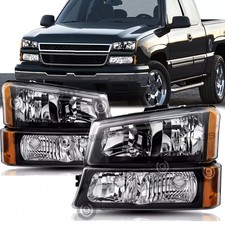 For 2003-2006 Chevy Silverado 1500 2500 3500 Black Bumper Lamps Headlights Pair For 2003-2006 Chevy Silverado 1500 2500 3500 Black Bumper Lamps Headlights Pair