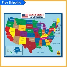 Double-Sided Laminated United States Map - 17 x 23 Inch for Interactive Learning