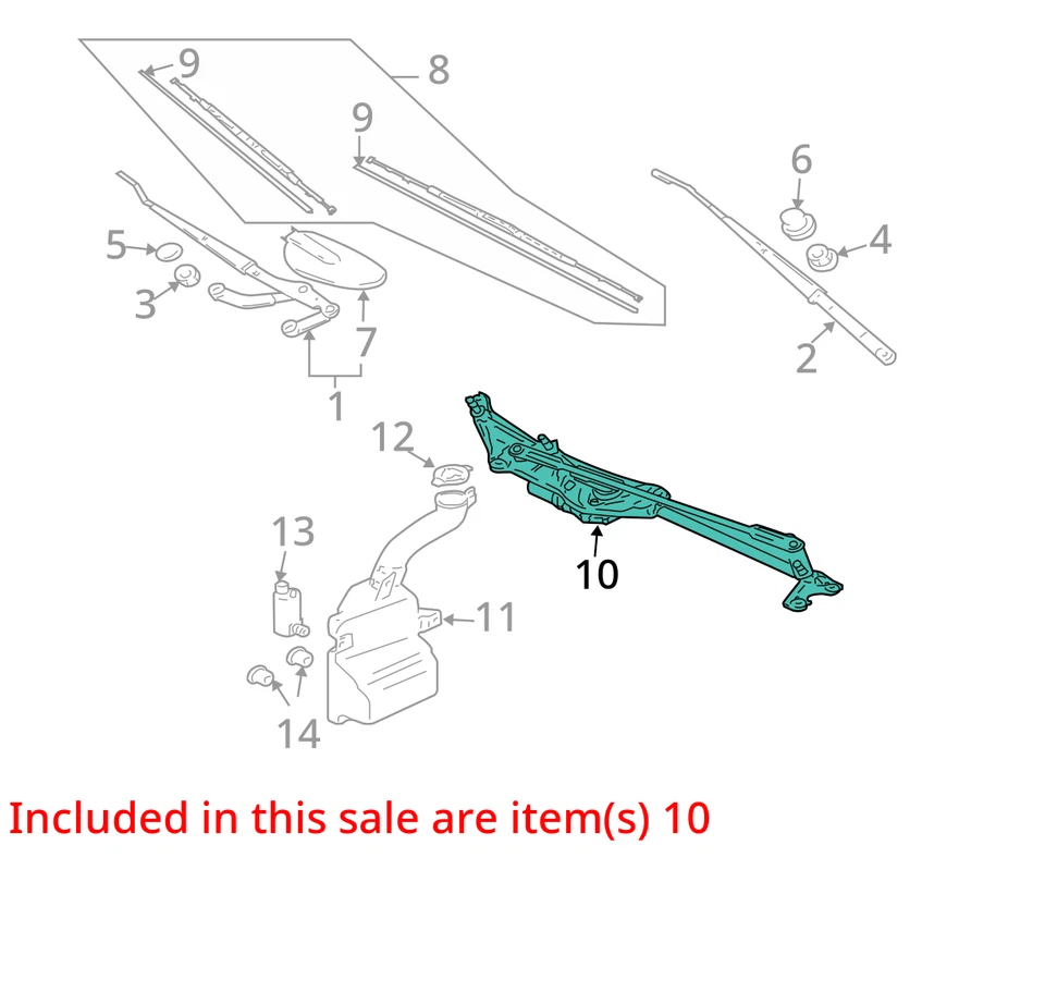 Windshield Wiper Motor Fits 04-11 ENDEAVOR 2188302 - Image 3 of 4