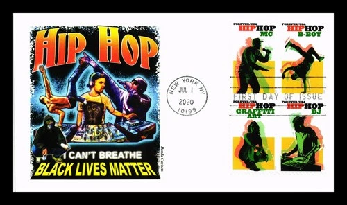 US COVER HIP HOP FIRST DAY ISSUE SETENANT PANDA CACHET